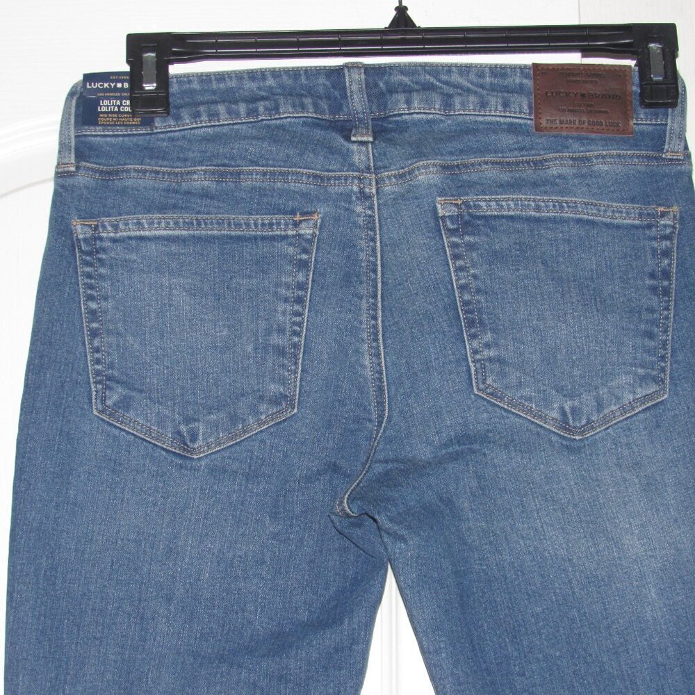 NWT LUCKY BRAND Lolita Crop Mid Rise Curvy Fit Raw Hem Jeans Size 4/27 - Picture 5 of 10